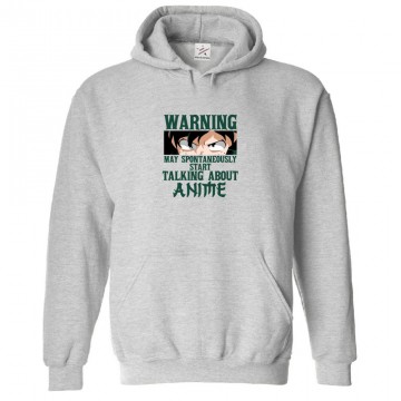 Warning May Spontaneously Start Talking About Anime Classic Unisex Kids and Adults Pullover Hoodie for Anime Lovers